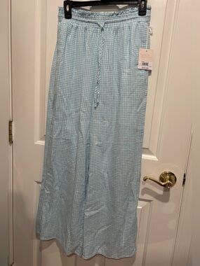 NWT LC Lauren Conrad Blue and White Gingham Lounge Pants
